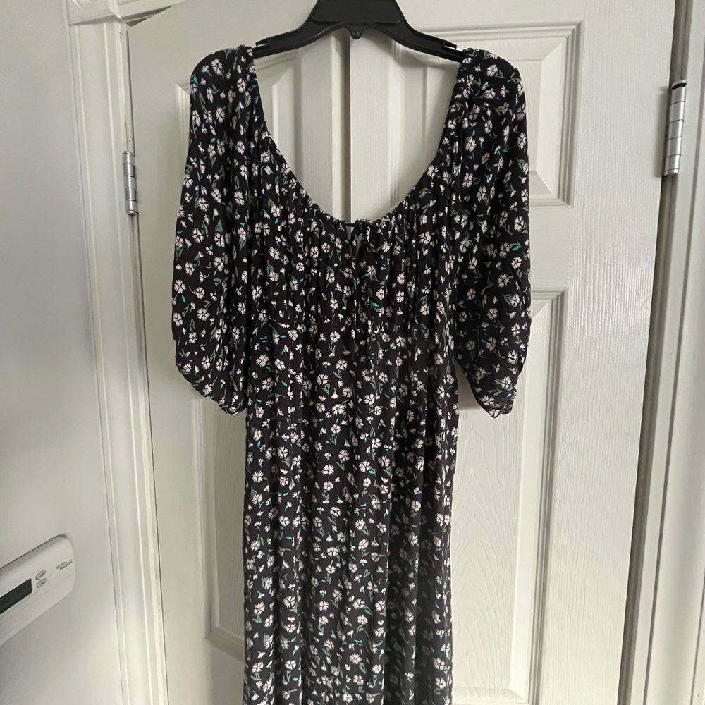 Billabong Black Midi Puff Sleeve Sundress